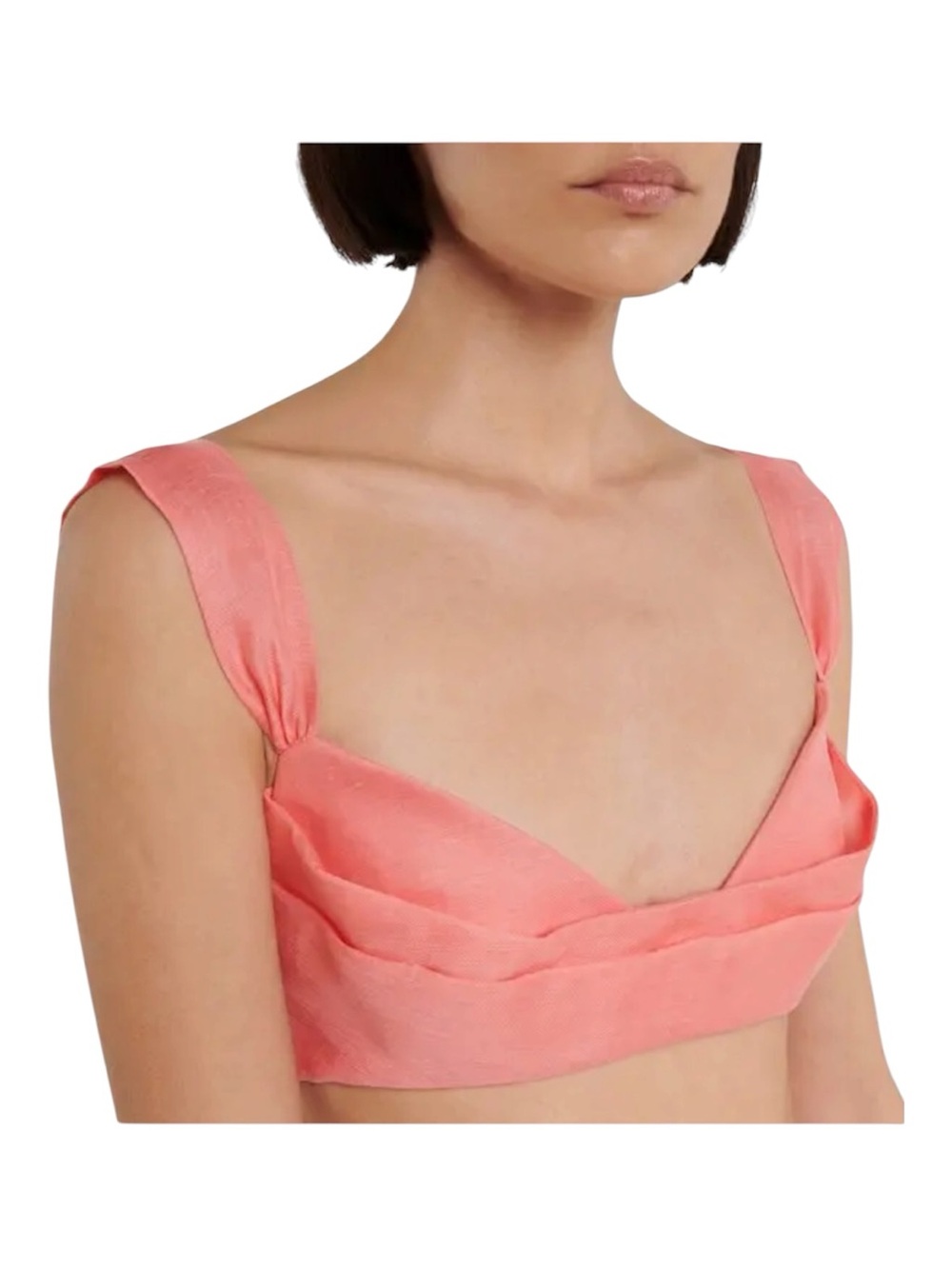 ZIMMERMANN Botanica Linen And Silk Cropped Pink Bustier Size Medium